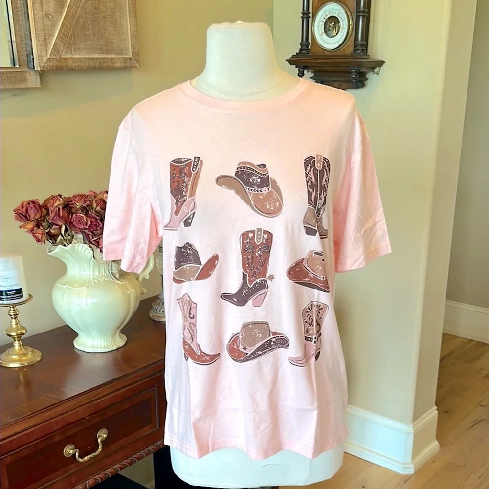 Oversized Cowgirl Western T-shirt New